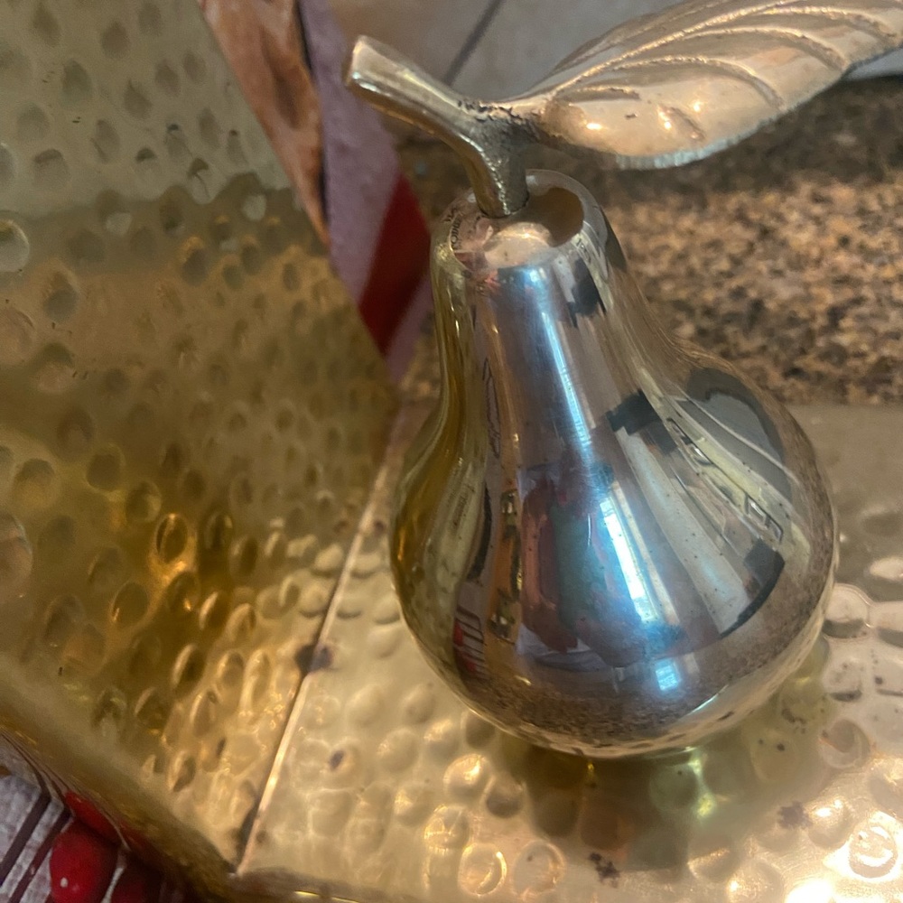 Antique Brass Bookends Apple and Pear - Picture 9 of 11